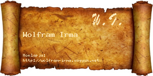 Wolfram Irma névjegykártya
